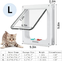Cat Door for Interior Exterior Door, 4-Way Locking Flap – Essentials for Cats - Large - image 2