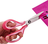 SLEMOON 7 inch left handed student scissors with blue cushioned handles - view 7
