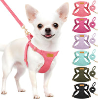 SlowTon No Pull Dog Harness with Leash for Small Medium Dogs - XX-Small(2.2-6lb) / Solid Pink
