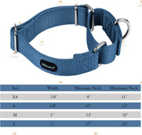 Mikivery martingale dog collar in adjustable nylon with nickel plated steel hardware - view 2