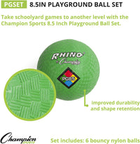 Champion Sports Rhino Playground Balls 8.5"D, Two Ply - 8.5" Assorted Colors (6 Set) - image 3
