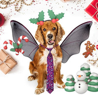 PET SHOW 10pcs Pack Christmas Big Dog Ties Neckties for Large Breed Dogs XL Adjustable Holiday Grooming Accessories Neck Ties Bowties Girl Boy Festival Costumes Photography Party Gift Favor