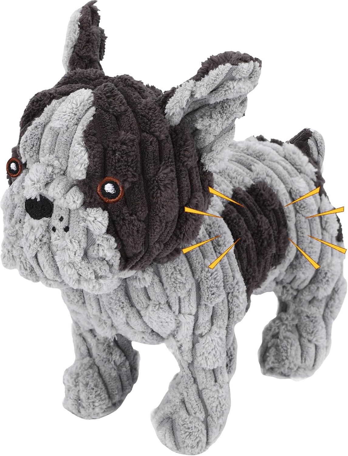 Letsmeet Plush Dog Toy with Crinkle Paper - French Fight