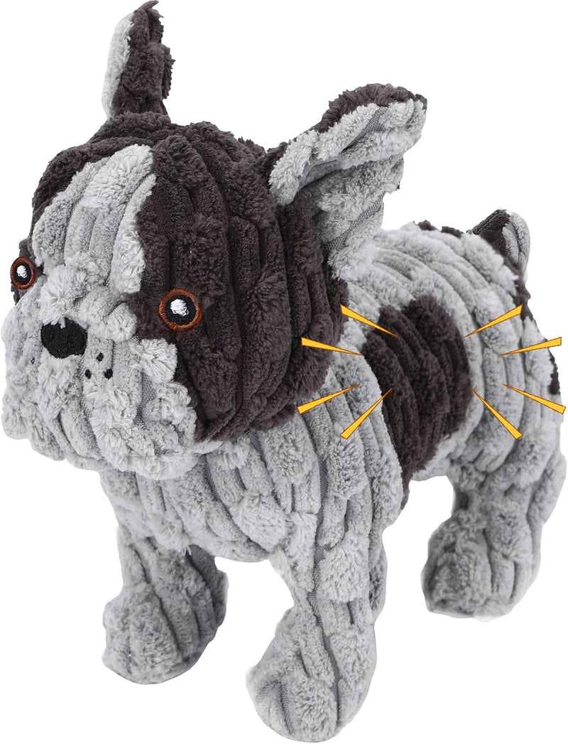 Letsmeet Plush Dog Toy with Crinkle Paper - French Fight