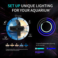 Aquarium Light - 140W Reef Light Wide Coverage Sunrise Sunset Moonlight Saltwater Lights for Coral - 60 W - image 3
