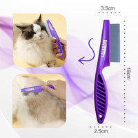 Pet Self Cleaning Slicker Brush and Grooming Comb - Gently Removes Loose Hair, Tangles, and Dirt - Skin Friendly Deshedding Grooming Tool for Hair Dogs & Cats - Pet Supplies Accessories (Purple)