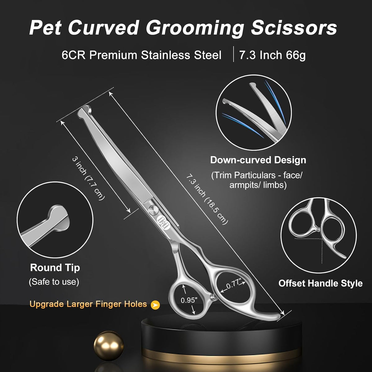 Dog Grooming Scissors Kit - 7 Inch / Silver Dog Grooming Scissors - image 3