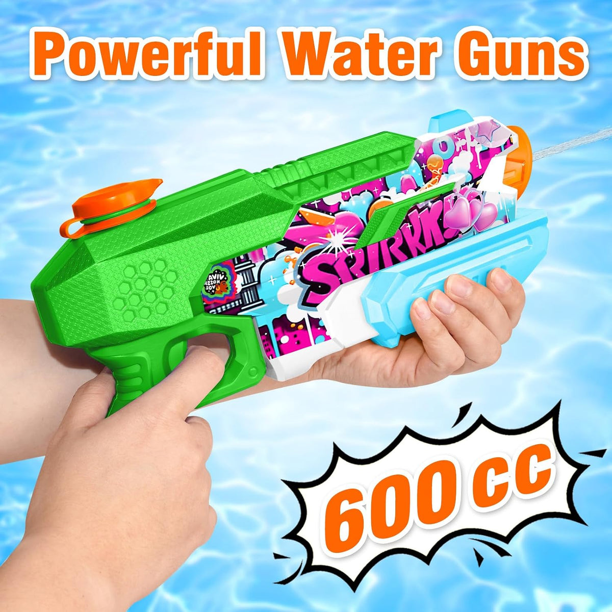 Super Water Gun for Kids Adults: 2 Pack - Blue, Light Blue, Cyan, Green, Pink, Purple - image 4