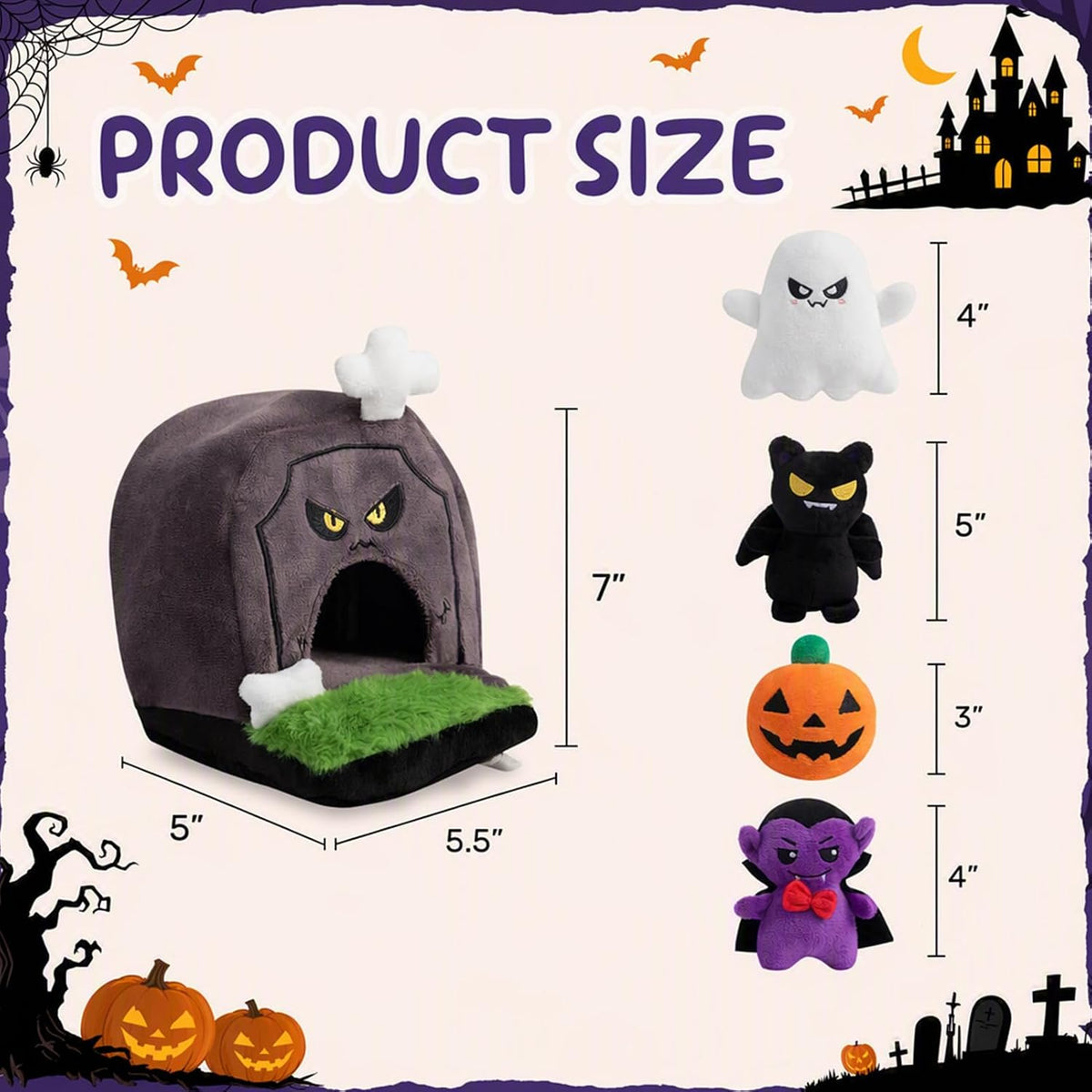 Hollypet Squeaky Hide and Seek Dog Toys for Small and Medium Dogs - Grave - image 3