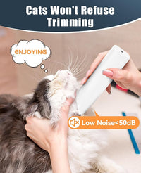 oneisall Pet Clipper for Cat Matted Hair, Pet Shaver for Cats Quiet Pet Clippers Waterproof Cordless Cat Clippers for Matted Hair Long Hair with Storage Bag (White)