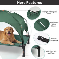 Elevated Dog Bed with Removable Canopy - Green / 42"L x 30"W x 8.4"H - image 3