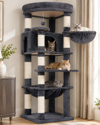 Heybly 53.1" Corner Cat Tree for Large Cats - Smoky Gray / 53 inch