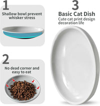 3 PCS Ceramic Cat Bowls, Small Dog Dish - Grey - image 4