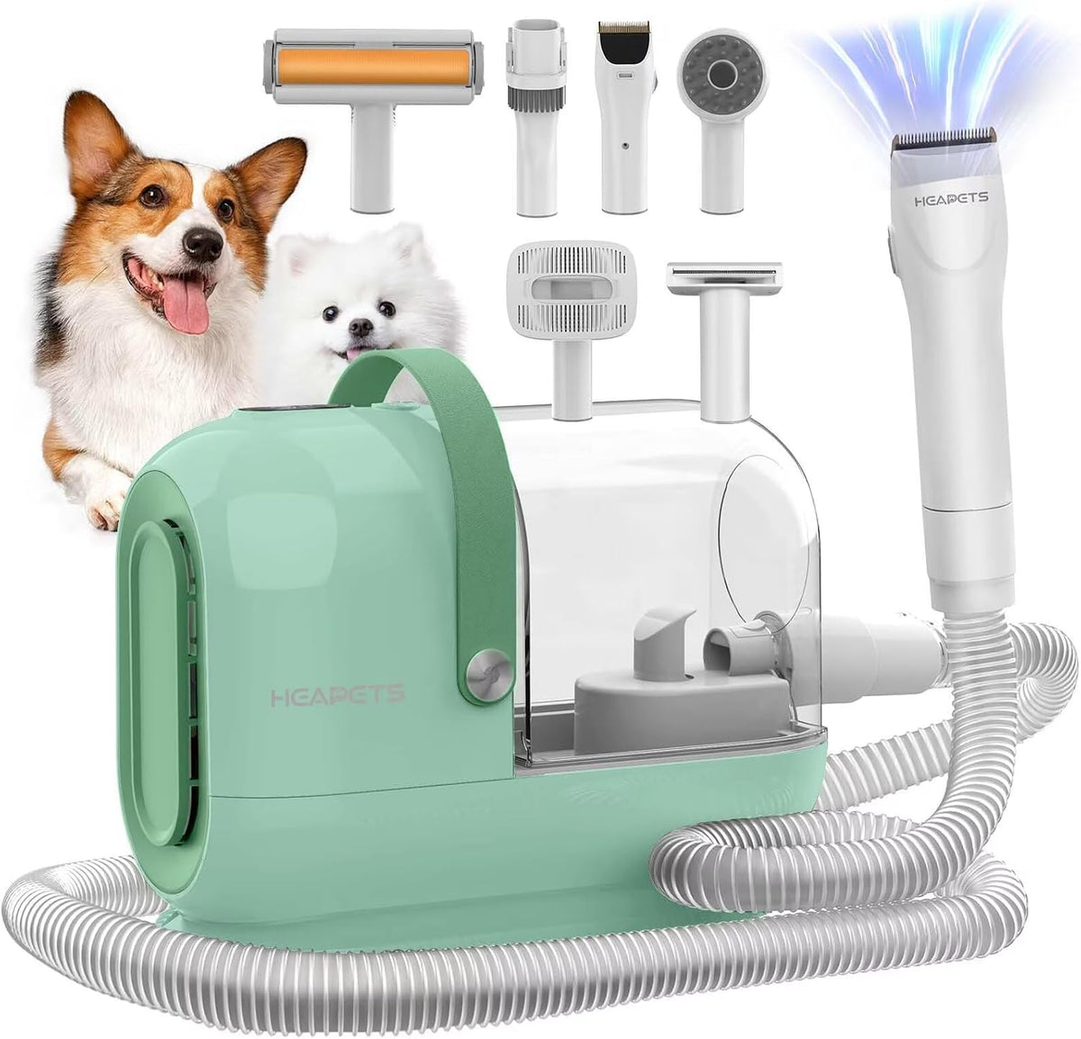 HEAPETS Dog Grooming Vacuum Kit - Green