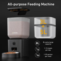 Automatic Cat Feeder for 2 Cats, Timed Cat Food Dispenser - Matte Black / Camera & WiFi-One Bowl - image 2