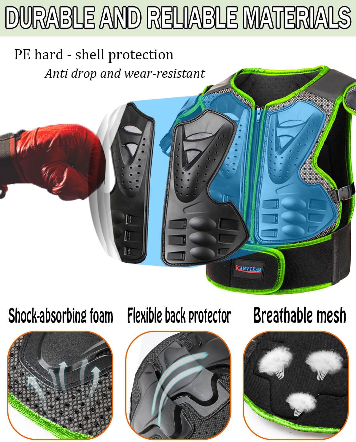 DBaoXiaoMu kids dirt bike gear armor vest suit with chest, back, knee and elbow protection - view 20