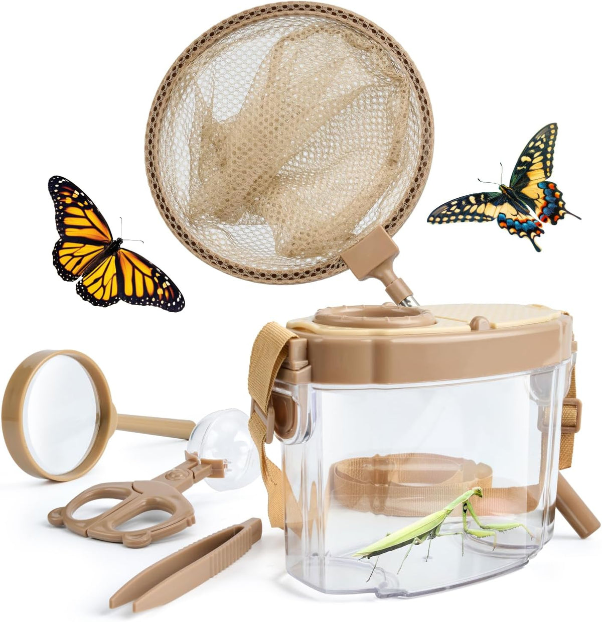 Montessori Mama kids bug catching kit with bug habitat, net and magnifying glass