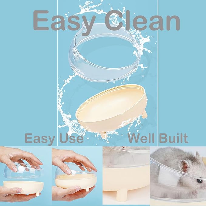 Meow&Woof Hamster Sand Bath Container, Large Sandbox Toilet Gerbil Batheoom, Tiny Chinchilla Dust Bathtub Sand Bath Box for Hamster Cage Accessories 6.5 Inch-Dark Green