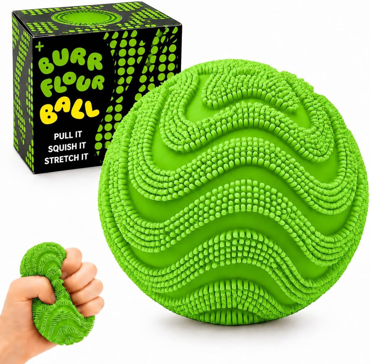 Fuzz Ball Squishy Stress Ball - Green Ball
