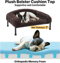 Veehoo Elevated Dog Bed with Bolster Cushion - Brown / 24.0"L x 18.0"W x 8.3"Th - image 3