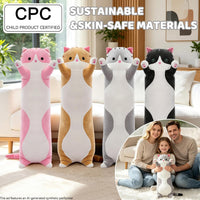Cute Long Cat Plush Body Pillow, Soft Stuffed Animals 19.7 Inch – Fun for Kids & Family - Gray / 27.5 inches - image 2