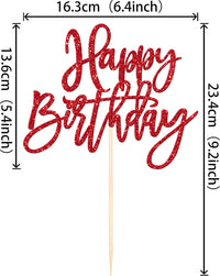 ZHUOWEISM 1 PCS Gold Happy Birthday & Anniversary Cake Topper – Fun for Kids & Family - Red - image 2