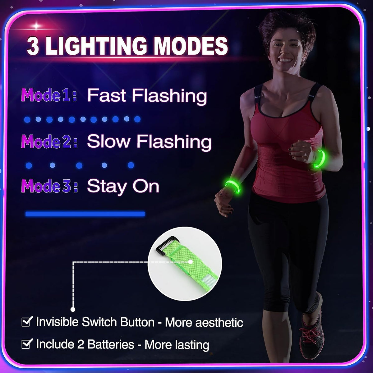 GiftInTheBox LED light up bracelets for kids in red, orange, yellow, green, blue and pink - view 7