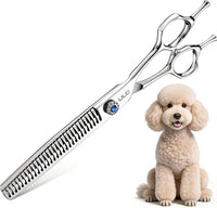 ULG Curved Dog Grooming Shears, 440C Stainless Steel - 7.0 Inch (Chunker)