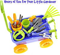 Dimple Garden Wagon & Tools Toy Set, Kids Gardening Set - Blue - image 3