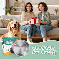 Dog Bowl, Stainless Stee Dog Water Bowl and Food Bowl - 40oz / Pink - image 4
