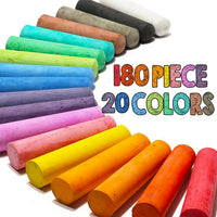 JASNKKONT washable sidewalk chalk set with 180 jumbo sticks in 20 colors and a gift box - view 2