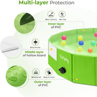 Furrybaby Foldable Dog Pool Non-Slip Hard Bath Tub Indoor Outdoor - 32*9inch / Green - image 2