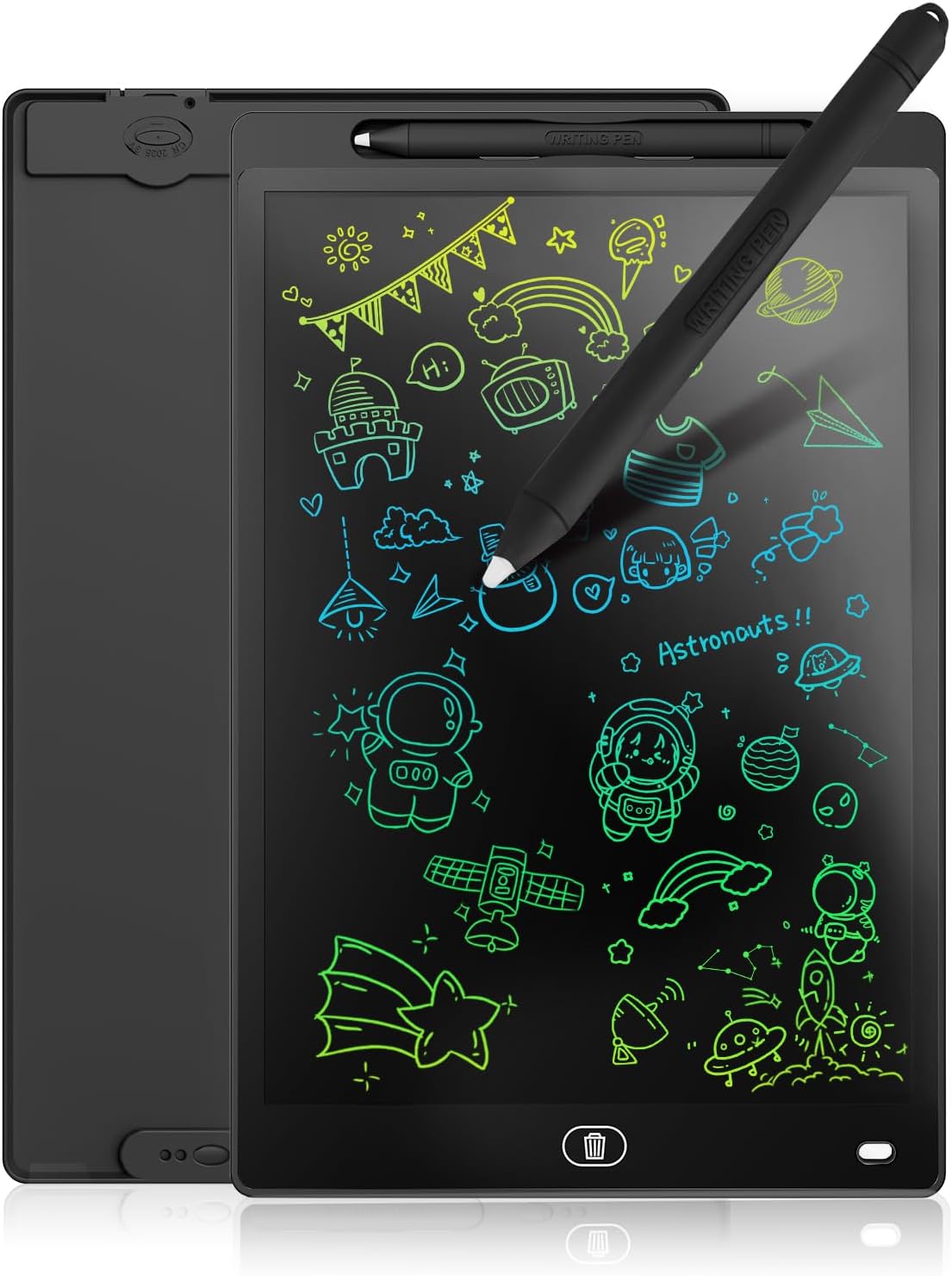 [2 Pack] Genialba LCD Writing Tablet 10-Inch Colorful Doodle Board - Black / 12 Inch / 1