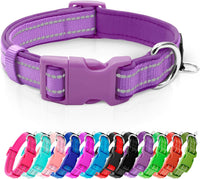 Reflective Dog Collar, Neoprene Padded Small Dog Collar, S - X-Small (Pack of 1) / Dark Purple