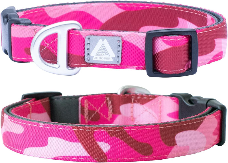 Medium Dog Collar, Neck 12"-20" - Medium (Neck 12''–20'') / Camo Pink