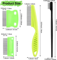 5 Pieces Dog Eye Combs Tear Stain Remover Combs Pet Grooming Comb - Green, Black - image 2
