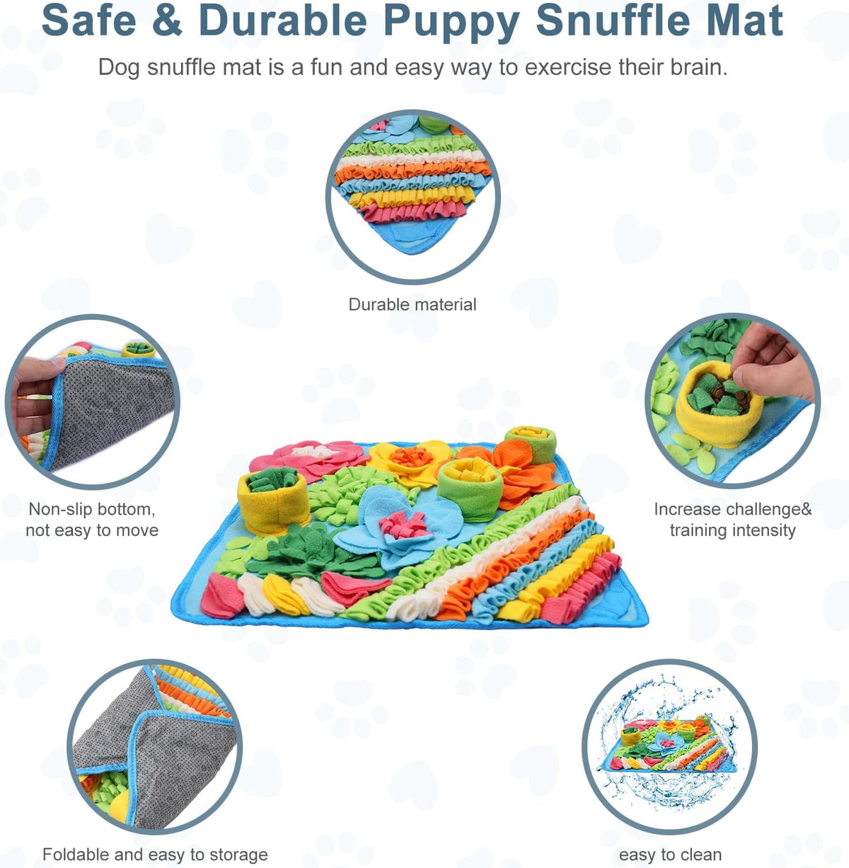 Snuffle Mat for Dogs, 15.4in Felt Wool for Small/Medium Pet Puzzle – Essentials for Dogs - Blue / 15.4"L x 15.4"W - image 2