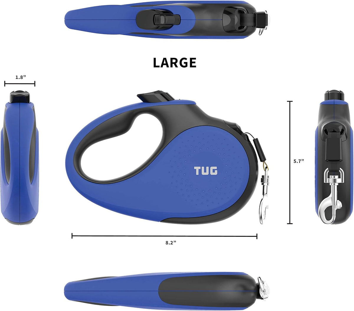 TUG Original Retractable Dog Leash - Blue / Large - image 2