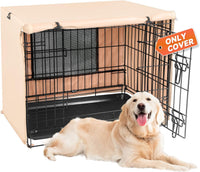 X-ZONE PET Dog Crate Cover Waterproof Kennel Cover - 30.0"L x 19.0"W x 21.0"H / Beige with Window