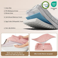 EHEYCIGA Orthopedic Dog Bed Medium Size, Memory Foam Dog Bed - Pink / 35.0"L x 22.0"W x 6"Th - image 2