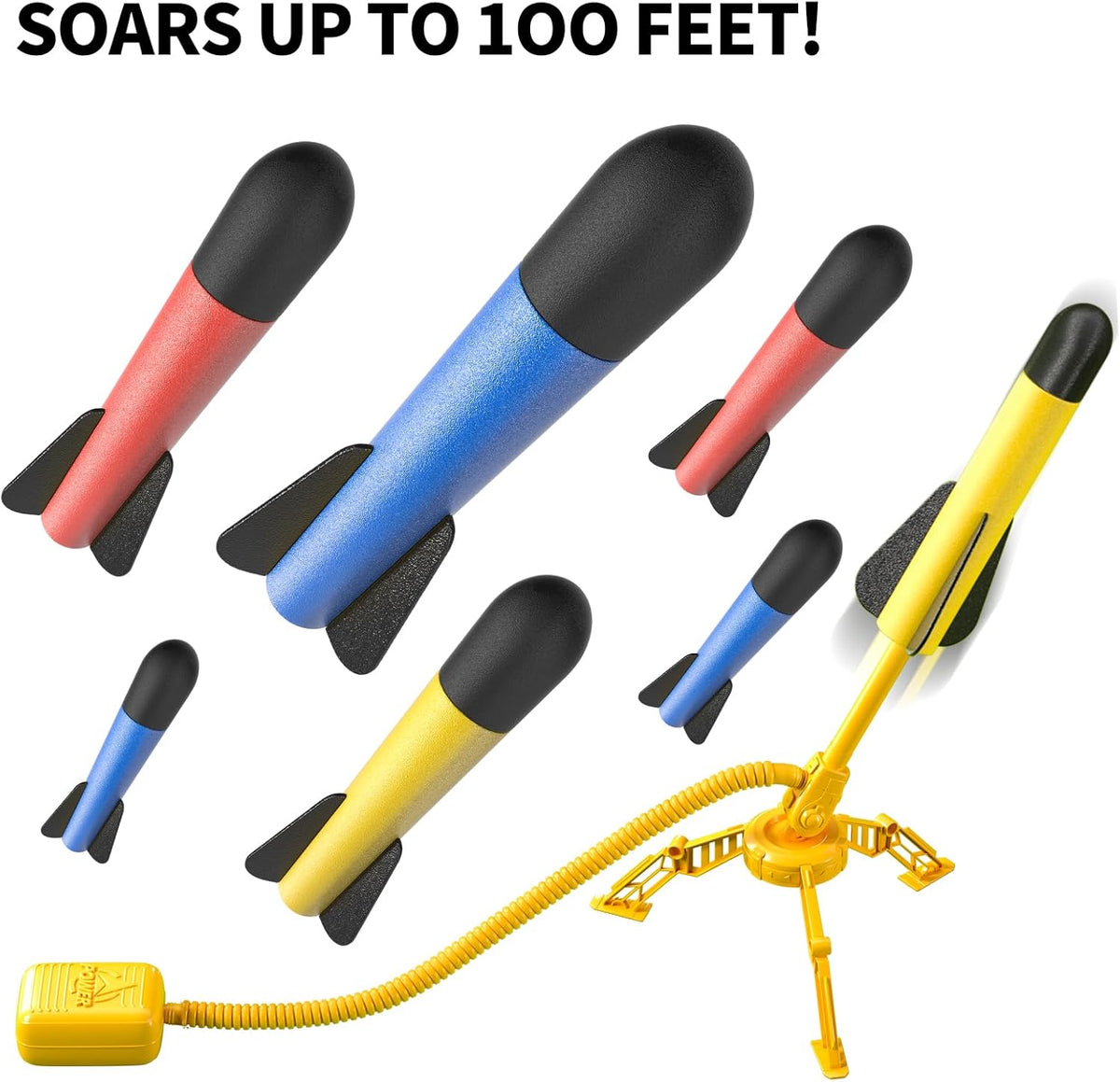 TEMI Rocket Launcher for Kids, 12 Foam Rockets and Launcher Pad - 12 Rockets -Toy Rocket Launcher - image 4