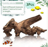 Tfwadmx Natural Driftwood for Aquarium Decor 5-8" Fish Reptile Tank - M: 3 Pack(7 - 9.5 inches) - image 2