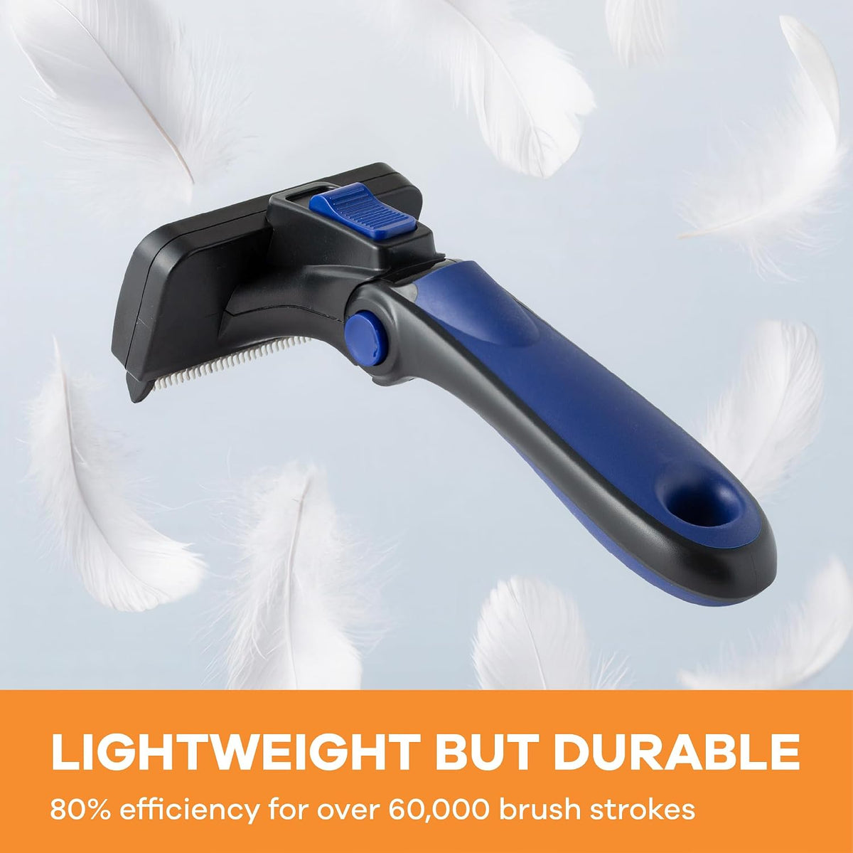Deshedding Brush for Short/Medium-Hair Dogs & Cats - blue / Medium - image 4