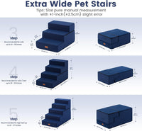 Gardner Pet Dog Stairs for Small Dogs 14" H - Navy / 3.0 / 18"x22"x14"Extra Wide - image 3