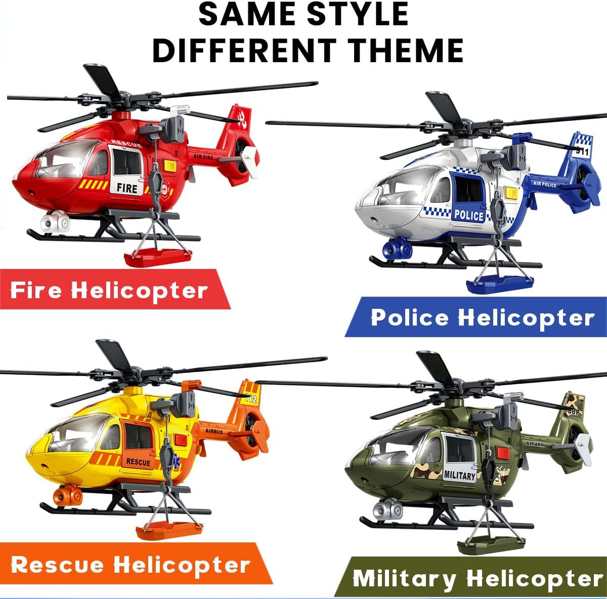 CSDCSD large helicopter toy with crane and cargo basket, lights and sounds - view 12