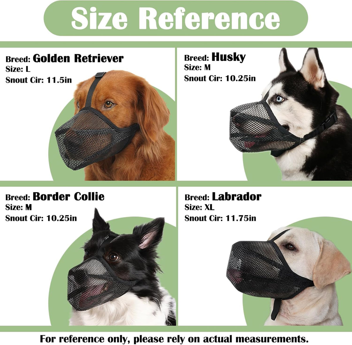 Mayerzon Soft Mesh Dog Muzzle for Small Medium Large Dogs Anti - Black / M [Snout Cir: 9.75"-10.75"] - image 3