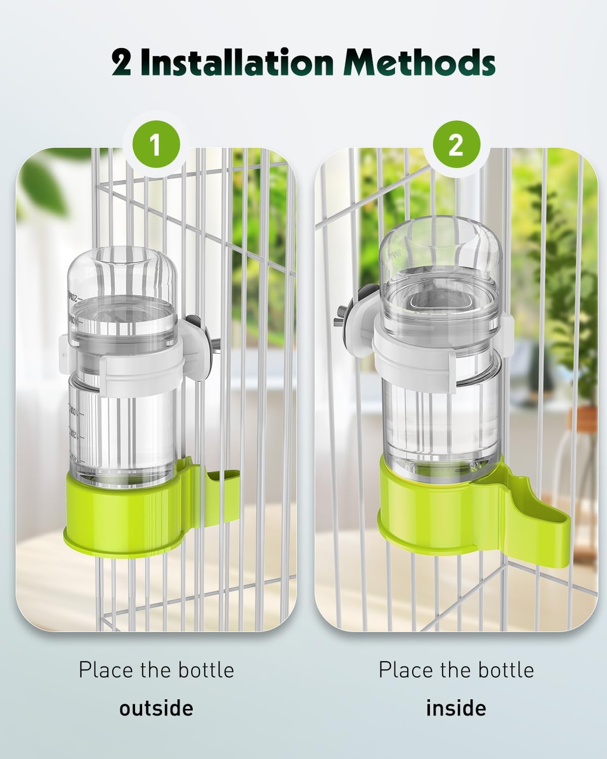 Pawfly 2 Pcs Bird Water Dispenser, Automatic Water Feeder - 2 PC / Green - image 2
