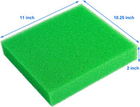 AQUANEAT Aquarium Filter Sponge Open Cell Foam Sheet Bio Sponge - 11" Lx 10.25"W x 2"H / Green - image 2