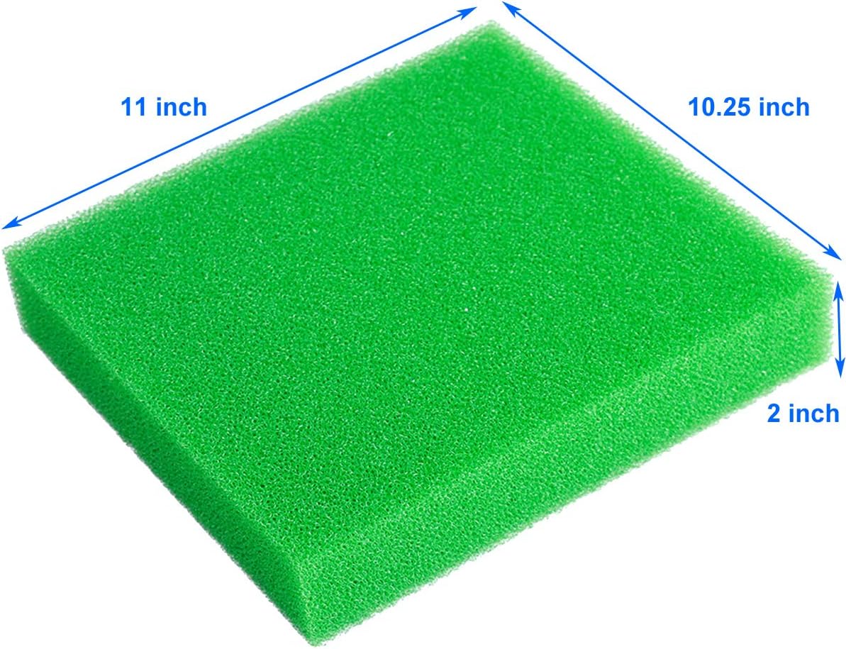 AQUANEAT Aquarium Filter Sponge Open Cell Foam Sheet Bio Sponge - 11" Lx 10.25"W x 2"H / Green - image 2