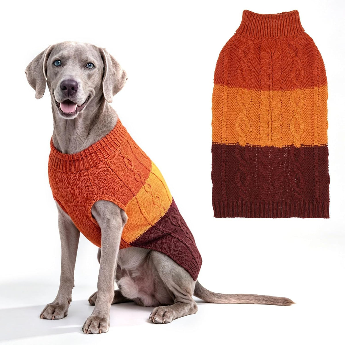 Dog Sweater-Fall Dogs Sweaters for Girls Boys Orange Medium – Essentials for Dogs - Orange / Large/X-Large